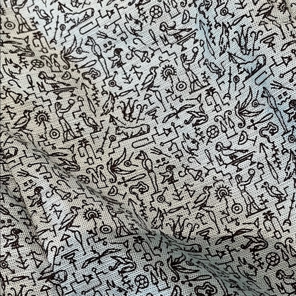 Anthro Maeve Teal Hieroglyphics Tube Top, 8 - Picture 7 of 13